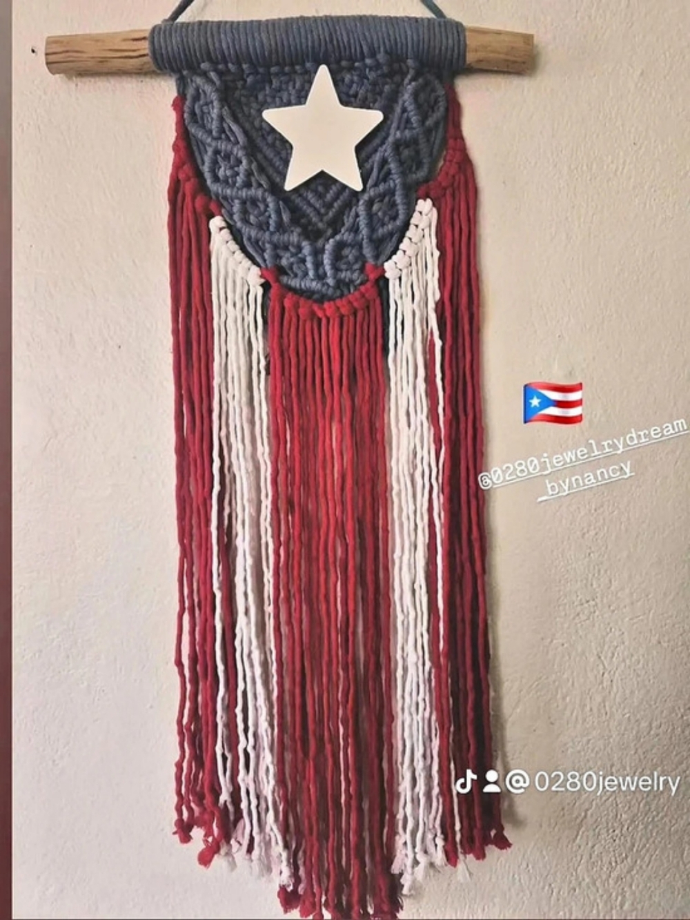 Red & Gray Star Wall Hanging